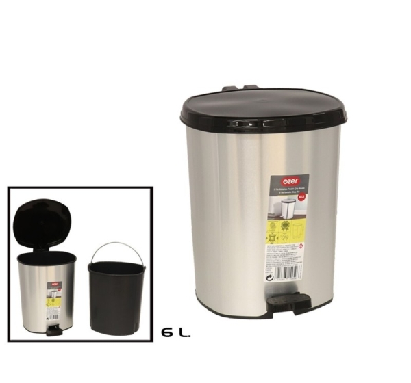 Pedal Bin 6 L, 23x21x25.5 cm, OZER