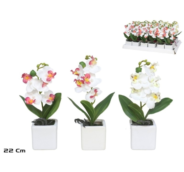 Artificial Orchids In Pot x5 – 22 cm, 6x6x22 cm, LITO