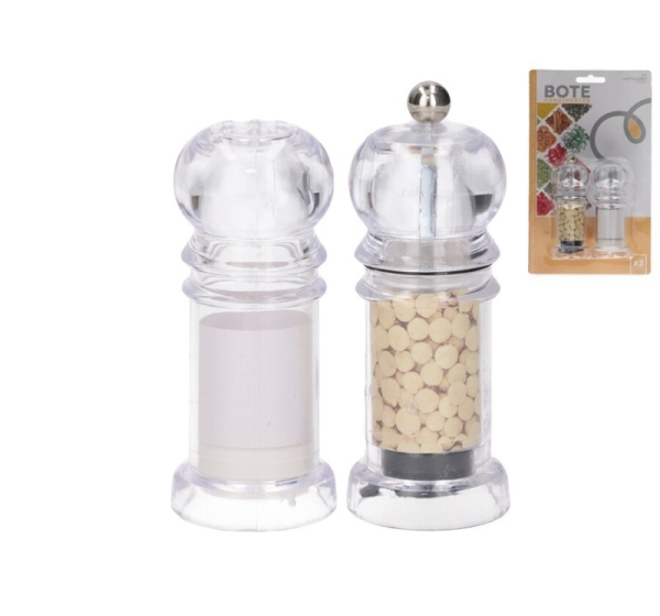 Condiment Jar x2, 4x4x11.5 cm, KITCHEN&GO
