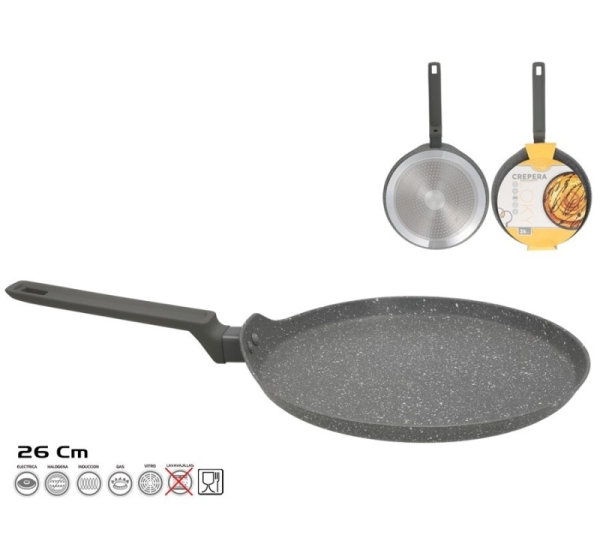 Crepe Maker / Pan 26 cm Granite Effect, 26x46.5x2 cm, KITCHEN&GO