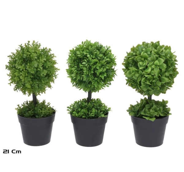 Artificial Round Tree In Pot 21 cm, 12x12x21 cm, LITO