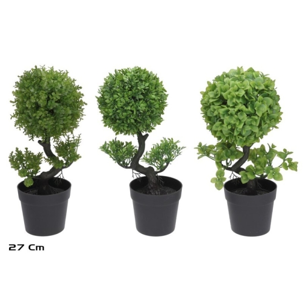 Artificial Round Tree In Pot 27 cm, 12x18x27 cm, LITO
