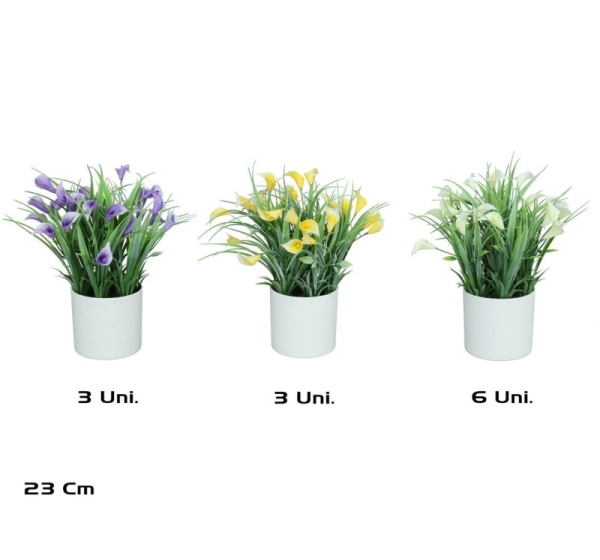 Artificial Calitas Grass Pot 23 cm, 15x15x23 cm, LITO