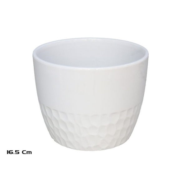 Cleo White Planter 16.5x12.7x12.4 cm, GARDEN ENJOY