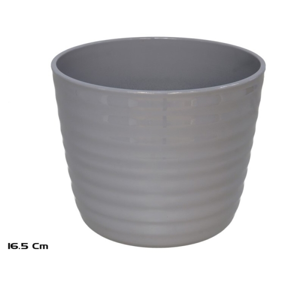 Gino Gray Planter 16.5x12.7x12.5 cm, GARDEN ENJOY