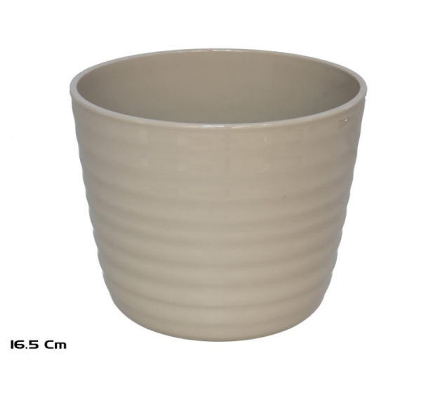 Gino Beige Flower Pot 16x12.7x12.5 cm, GARDEN ENJOY