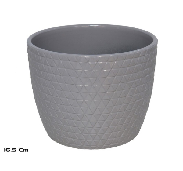 Luigi Gray Flower Pot 16.5x12.7x12.4 cm, GARDEN ENJOY
