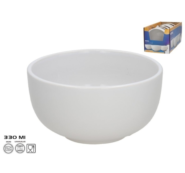 Bowl 11.5x6.5 cm 330 ml White, KITCHEN&GO