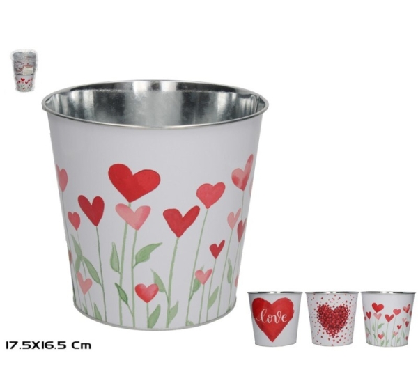 Flower pot - decorative bucket, 17.5x16.5x13 cm, GERIMPORT