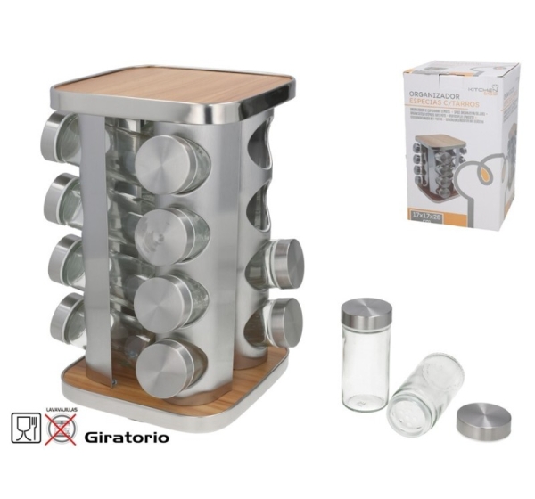 Органайзер для специй с 16 баночками 17x28 см, KITCHEN&GO