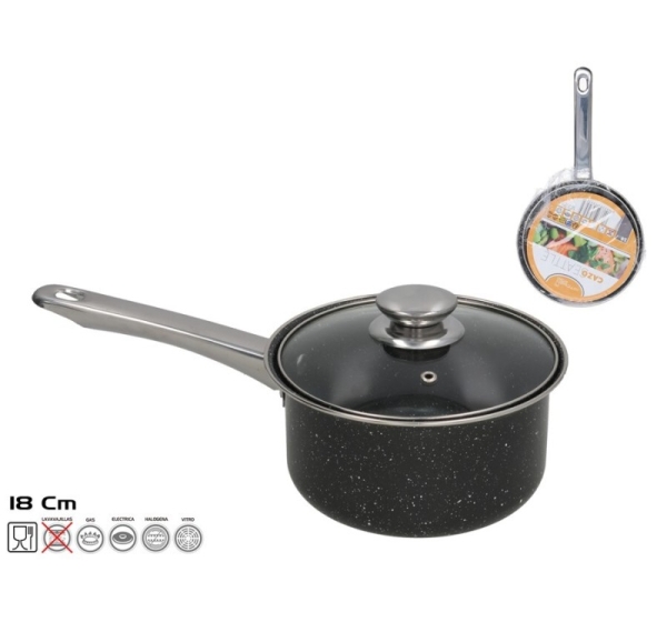 Кастрюля с крышкой 18 см, 18x33,5x13 см, KITCHEN&GO