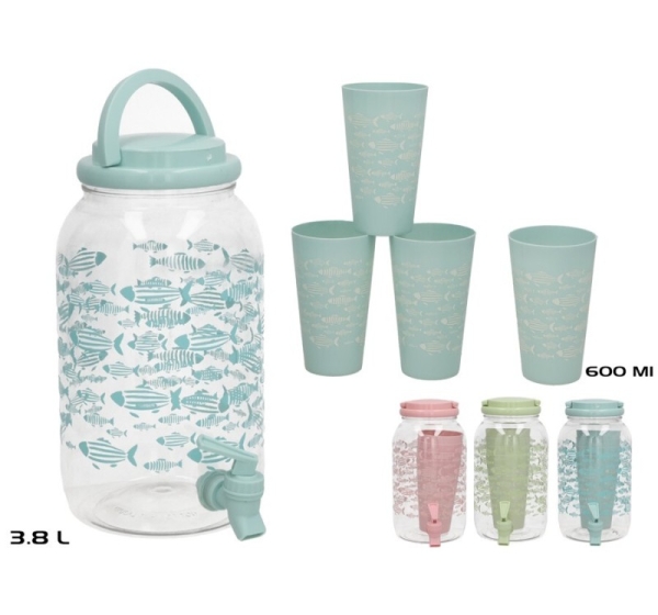Beverage Dispenser 15x26 cm 3.7 L, SUMMER ENJOY