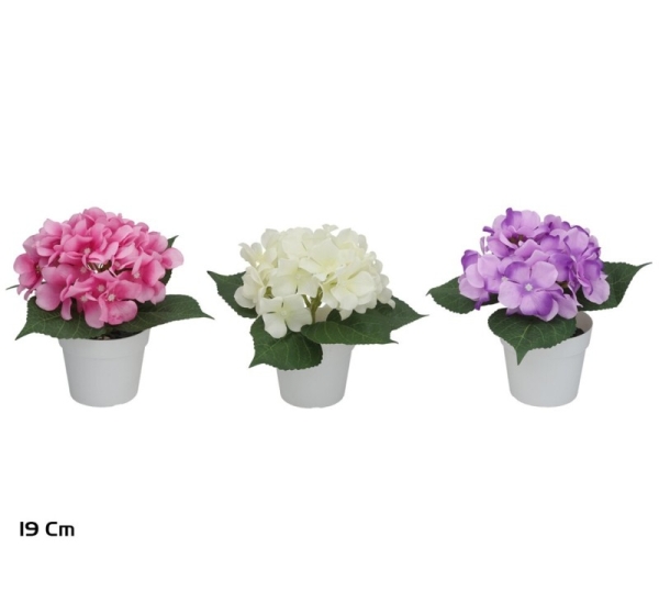 Artificial Hydrangea Pot 19 cm, 21x21x19 cm, LITO