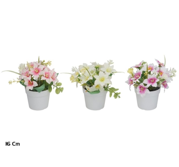Artificial Wild Star Pot 16 cm, 18x18x16 cm, LITO