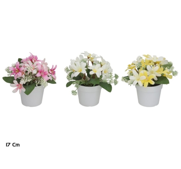 Artificial Wild Flower Pot 17 cm, 17x17x17 cm, LITO