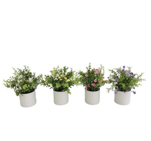 Искусственный эвкалипт с папоротником в горшке 21 см, 12x12x21 см, LITO