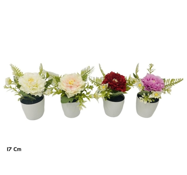 Artificial Camellia Pot 17 cm, 12x20x17 cm, LITO