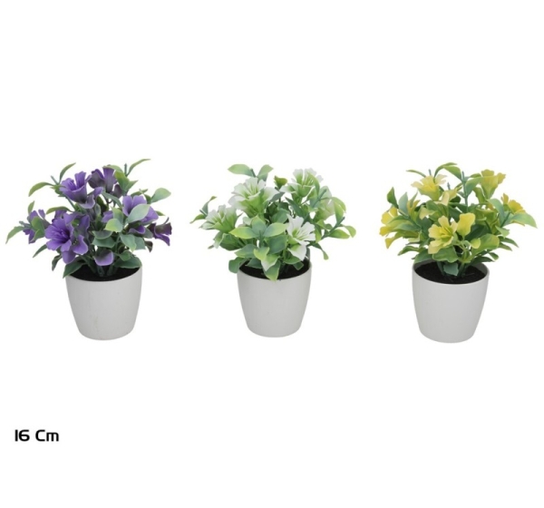 Artificial Lilies-Tea Leaf Pot 16 cm, 10x10x16 cm, LITO