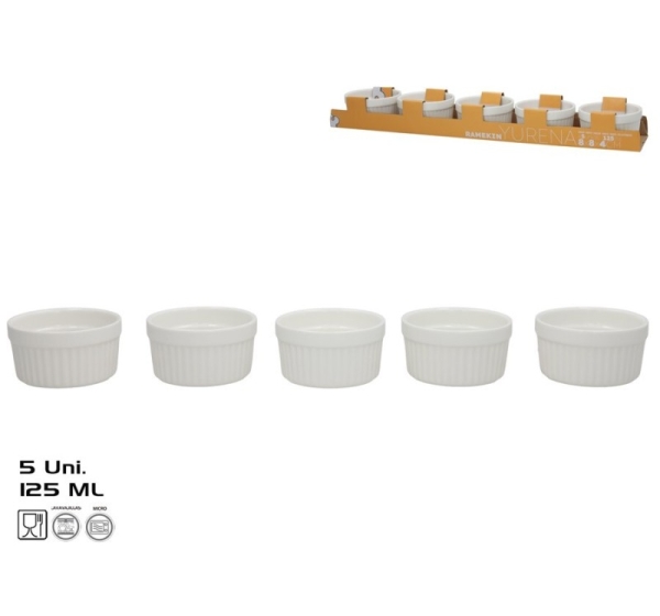 Формы для выпечки x5 125 мл 8x8x4,2 см белые, KITCHEN&GO