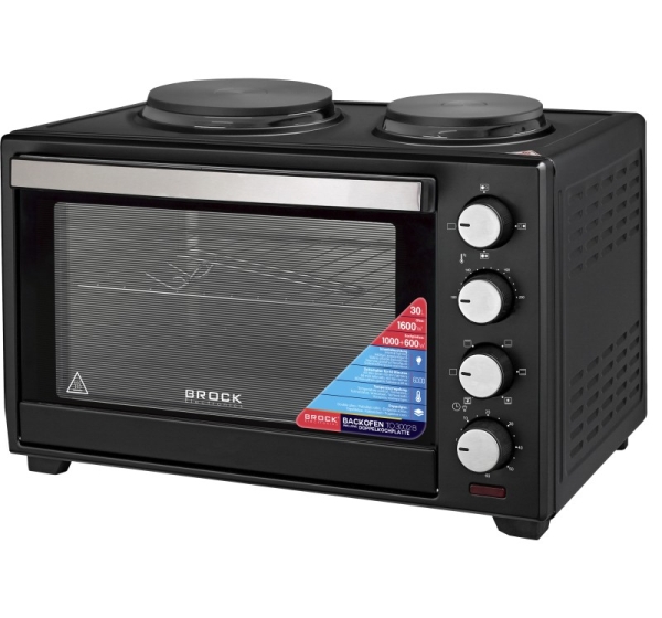 Cepeškrāsns ar konvekciju un divām sildvirsmām BROCK TO 3002 BK 30L, 1600W