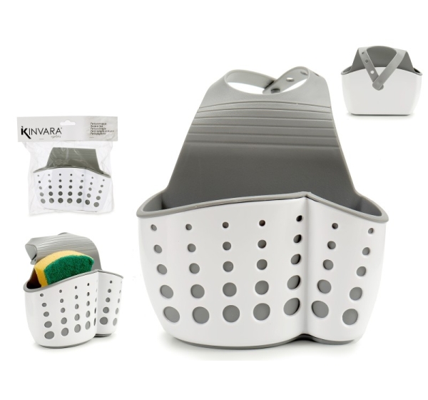 Plastic basket, wall-mounted, white, 11.5×15×8 cm, 55014, Kinvara