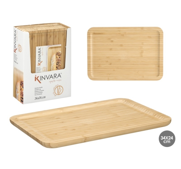 Rectangular bamboo cutting board, 1×34×24 cm, 11637, Kinvara