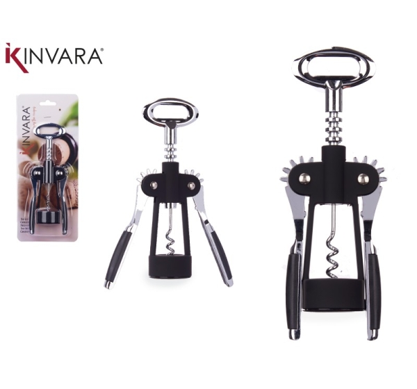Black chrome-plated corkscrew, 200 g, 4.5×20.5×7.5 cm, 81572, Kinvara