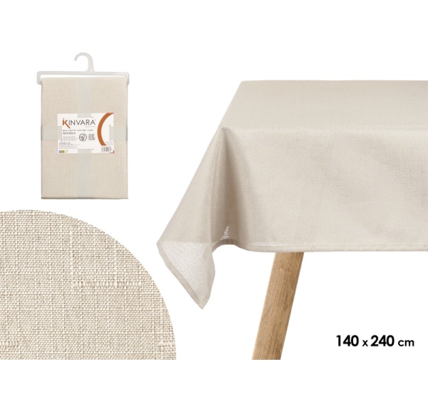 Poliestera galdauts 140×240 cm, ekrū, 2×35×24 cm, 95068, Kinvara