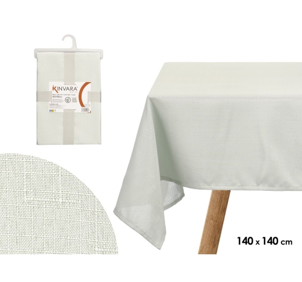 Polyester tablecloth 140×140 cm, pale green, 2×35×24 cm, 95079, Kinvara