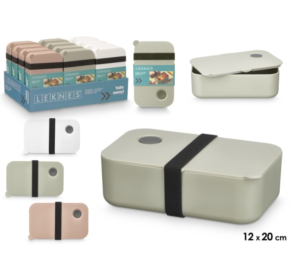 Lunch box, 3 colours, 6.5×19.5×12 cm, 93467, Leknes