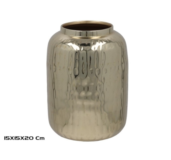 Декоративная золотая ваза, 15 x 15 x 20 см, DECORLIFE