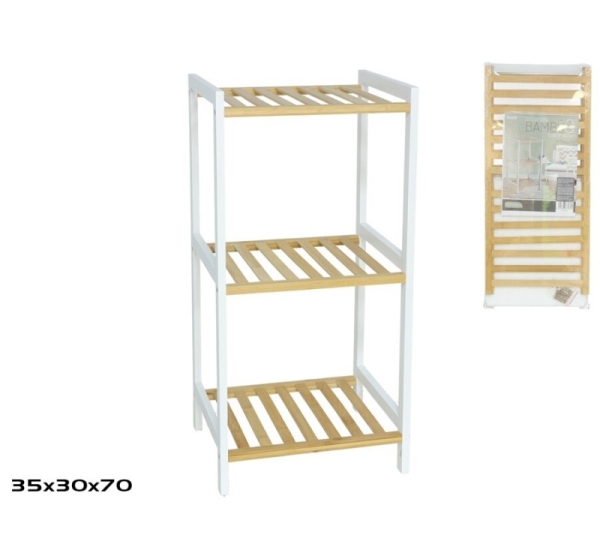 Bamboo Shelving Unit, 3 Levels, 30.00 x 35.00 x 70.00, DECORLIFE