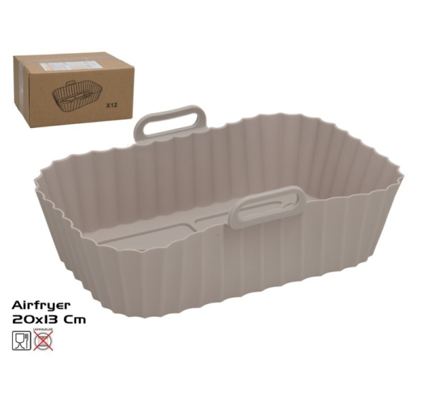 Silicone Air Fryer, Grey, 13.00 x 20.00 x 6.50, KITCHEN&GO