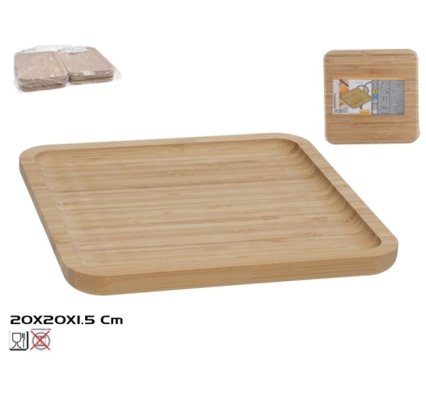 Bamboo Tray, 20.00 x 20.00 x 1.50, KITCHEN&GO