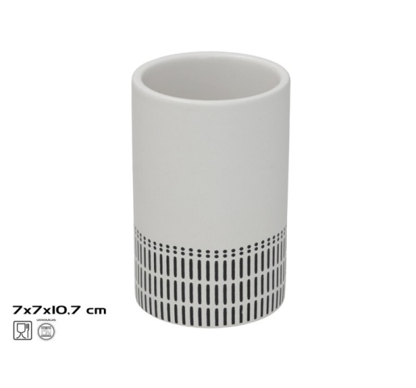 300 ml Toothbrush Holder, 7.00 x 7.00 x 10.70, BATH&GO