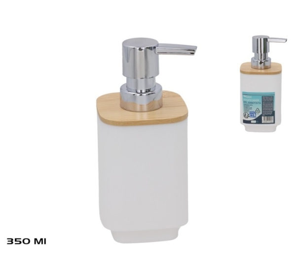 Bamboo Soap Dispenser, 350 ml, 7.50 x 7.50 x 16.50, BATH&GO