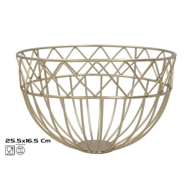 Фруктовница, золотая, 25.50 x 25.50 x 16.50, KITCHEN&GO
