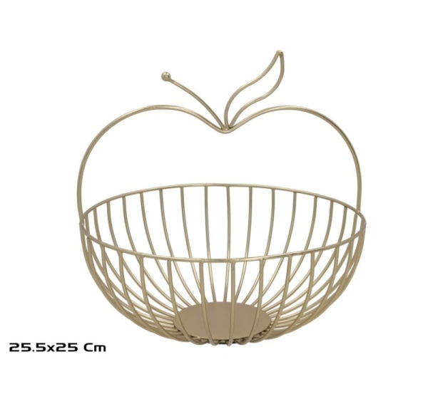 Фруктовница, золотая, 25.50 x 25.50 x 25.00, KITCHEN&GO