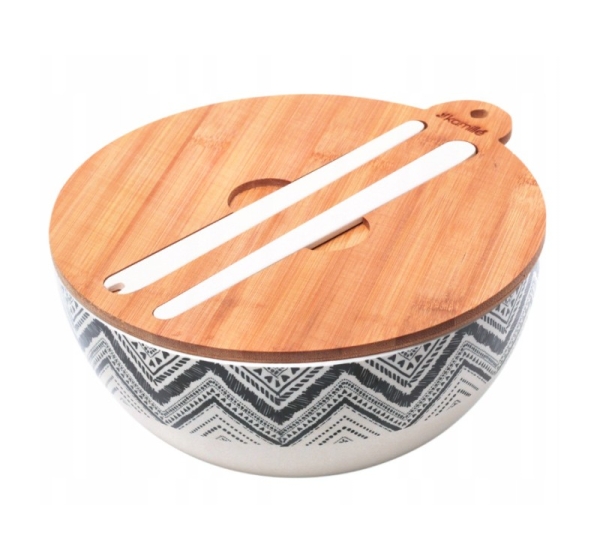 Bowl with bamboo lid, 24.5*12cm, 4384, Kamille