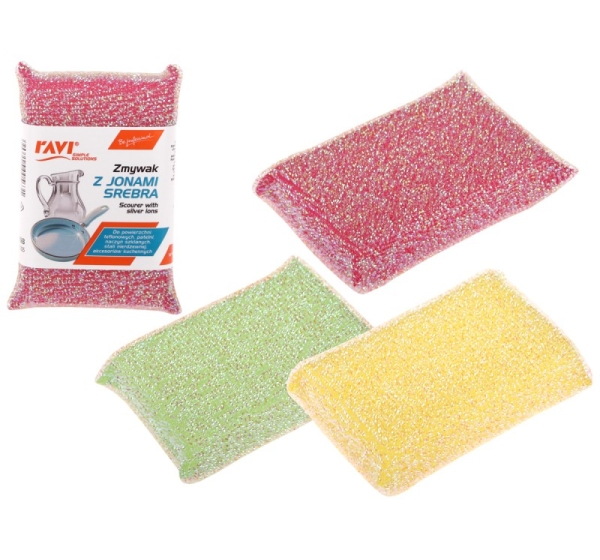 Губка для мытья посуды с ионами серебра, 11 x 7 x 2.5, 00563, Simple Solution