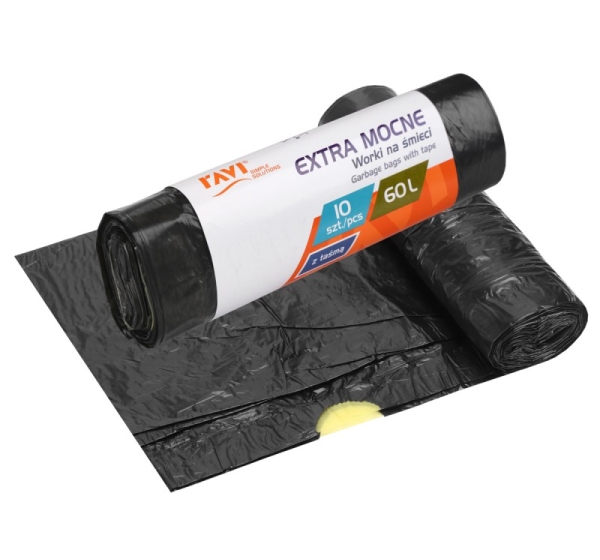 EXTRA STRONG мешки для мусора с лентой 60 л, LD/HD, 10 шт., 6 x 4.4 x 19.5, 00727, Simple Solution