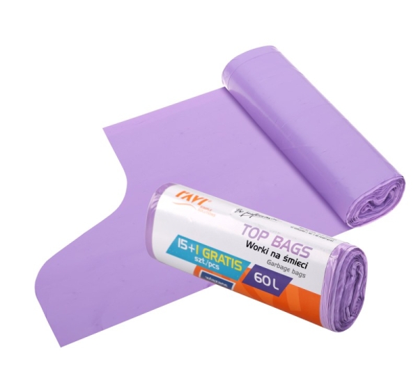TOP BAGS tied Garbage bags 60 L LD/HD, 16 pcs, 15.5 x 4 x 4, 00736, Simple Solution