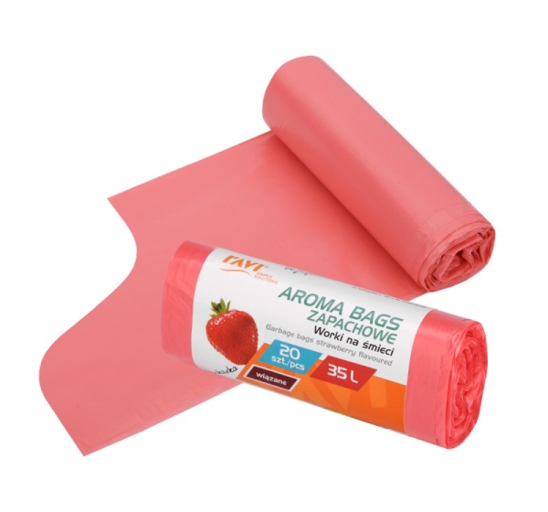 Мешки для мусора AROMA BAGS 35 л, аромат клубники, 20 шт., 13 x 4.5 x 4.5, 00751, Simple Solution