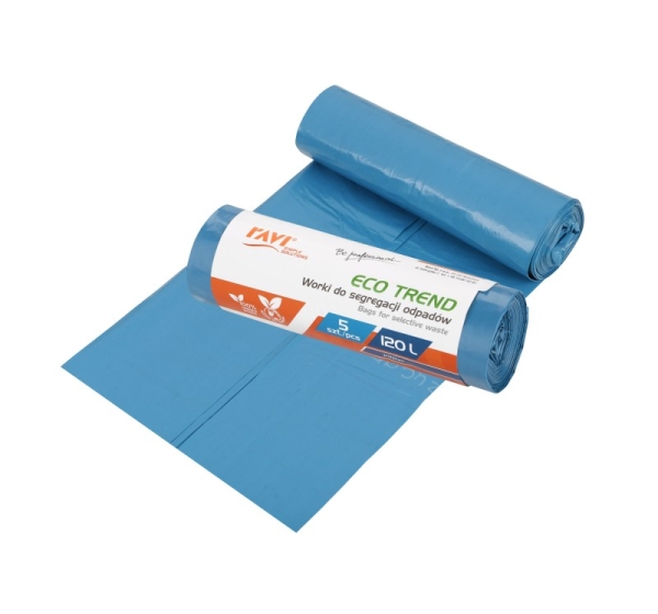 Мешки для мусора ECO TREND, 120 л, 5 шт., синие (бумага), 18.5 x 4.5 x 4.5, 00766, Simple Solution
