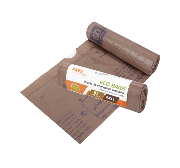 Bags for selective waste, 60l, 10 pcs, BIO, 5.5 x 19 x 2.5, 00790, Simple Solution