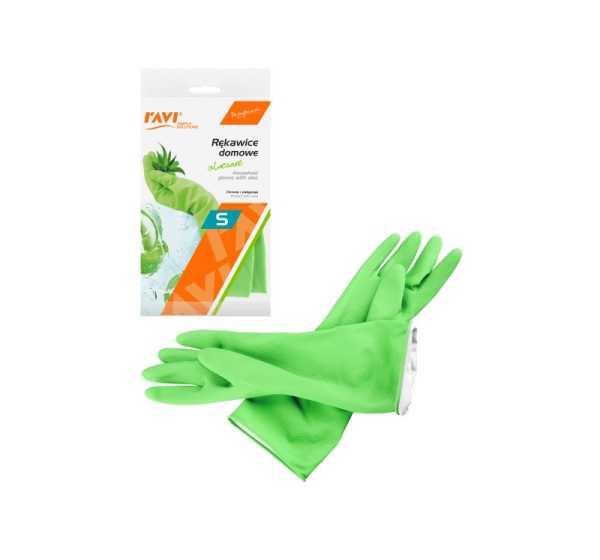 Latex household gloves with Aloe S, 1 pair, 12.5 x 2 x 26.5, 00914, Simple Solution