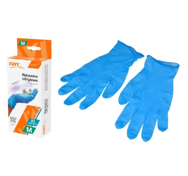 Нитриловые перчатки без пудры M, 10 шт., 8.5 x 4.2 x 20, 00951, Simple Solution