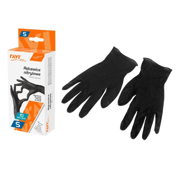 Нитриловые перчатки BLACK, 10 шт., S, 8.5 x 4.2 x 20, 00965, Simple Solution