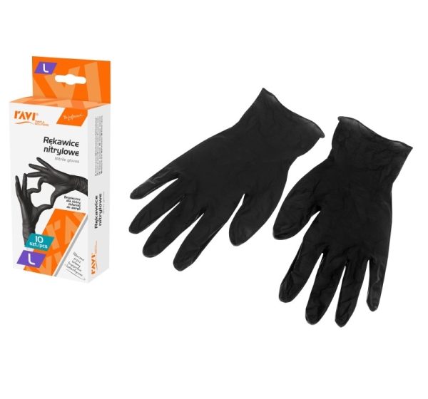 Nitrile gloves BLACK, 10 pcs, L, 8.5 x 4.2 x 20, 00967, Simple Solution
