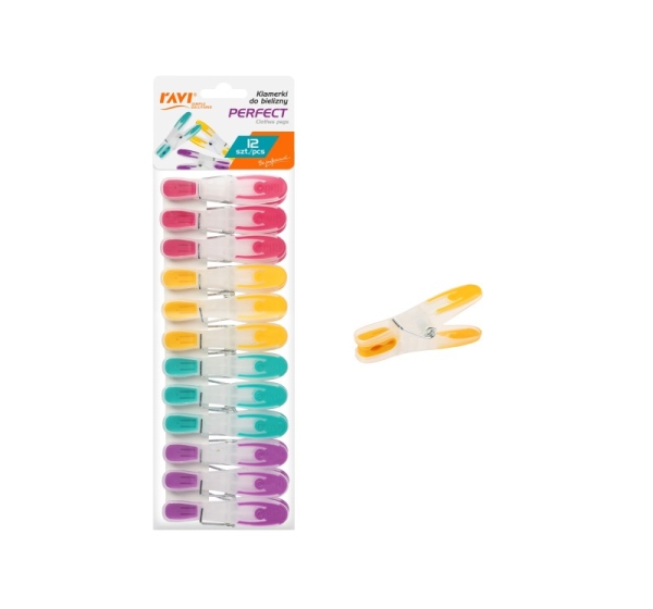 PERFECT clothes pegs, 12 pcs, 7.5 x 2.5 x 26, 01023, Simple Solution